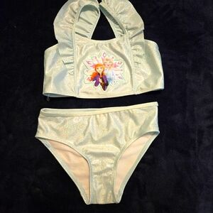 Disney Girls 2 Piece Frozen Bathing Suit Size 7/8.
